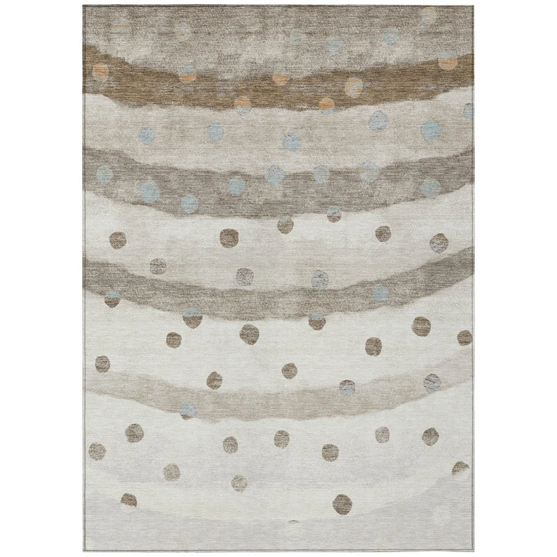 8' X 10' Ivory And Purple Striped Washable Indoor Outdoor Area Rug Homeroots Outdoor