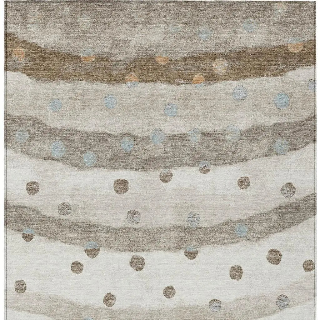8' X 10' Ivory And Purple Striped Washable Indoor Outdoor Area Rug Homeroots Outdoor