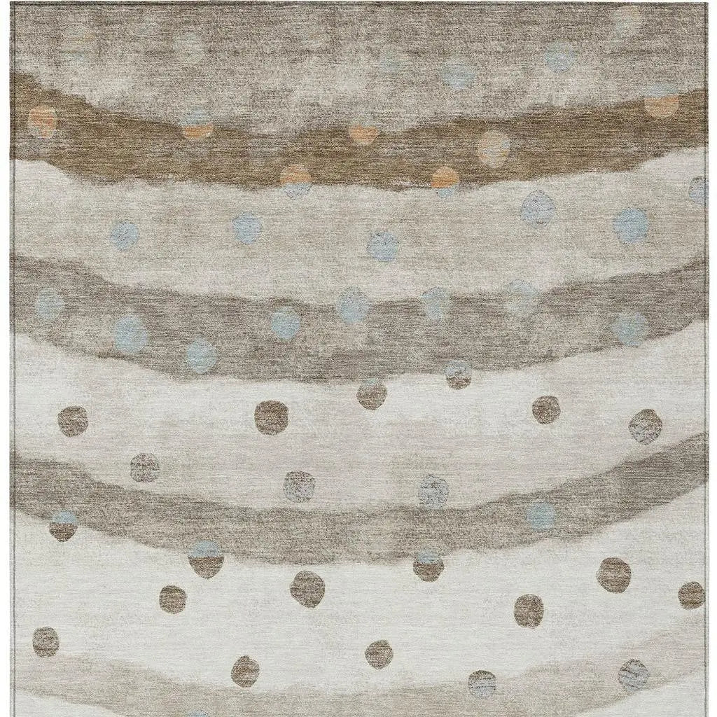 8' X 10' Ivory And Purple Striped Washable Indoor Outdoor Area Rug Homeroots Outdoor