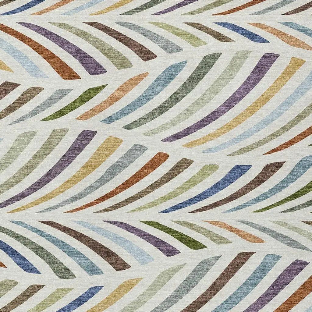 8' X 10' Ivory And Sage Abstract Washable Indoor Outdoor Area Rug Homeroots Outdoor