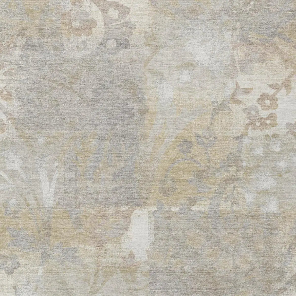 8' X 10' Ivory And Silver Botanical Leaves Washable Indoor Outdoor Area Rug Homeroots Outdoor