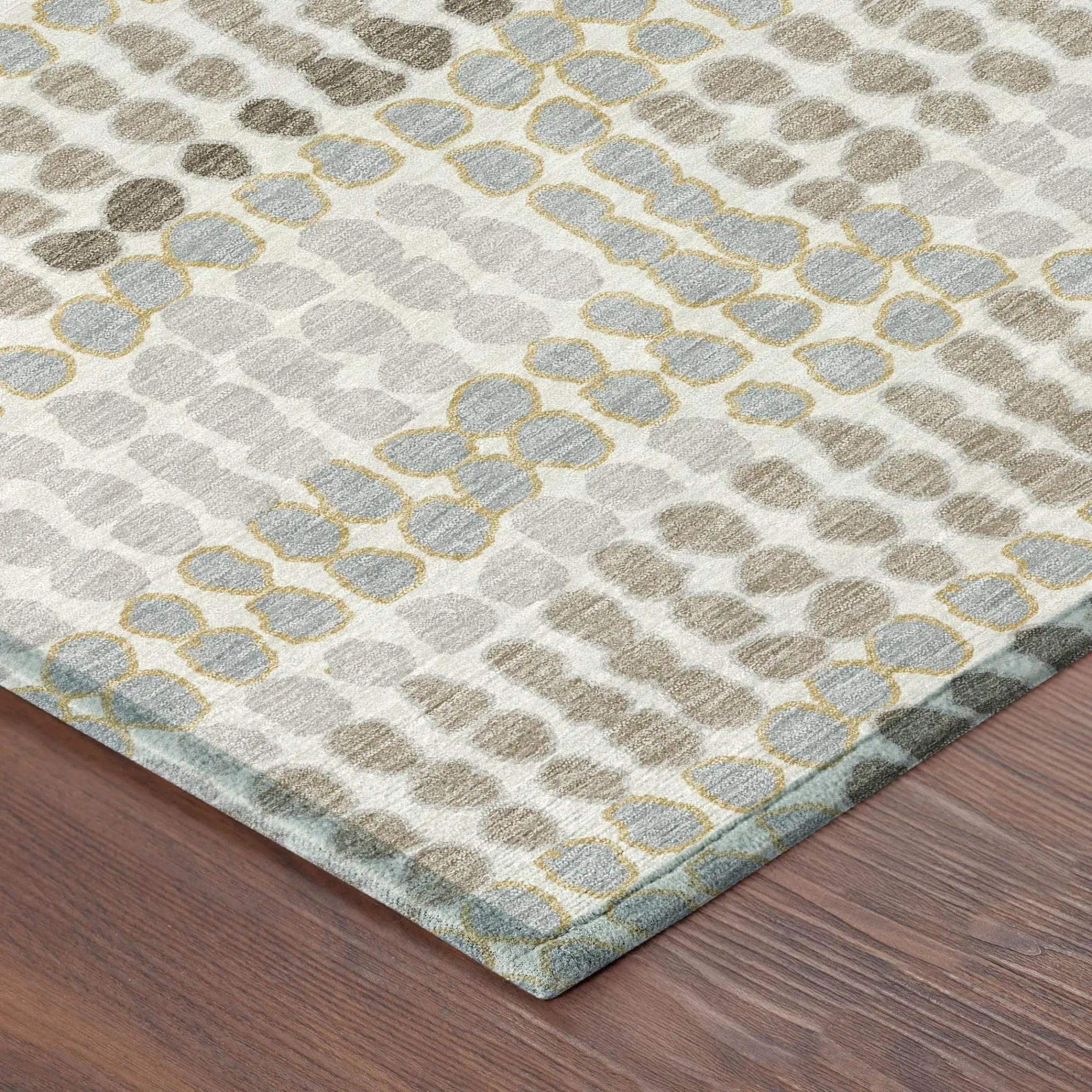 8' X 10' Ivory And Silver Geometric Washable Indoor Outdoor Area Rug Homeroots Outdoor