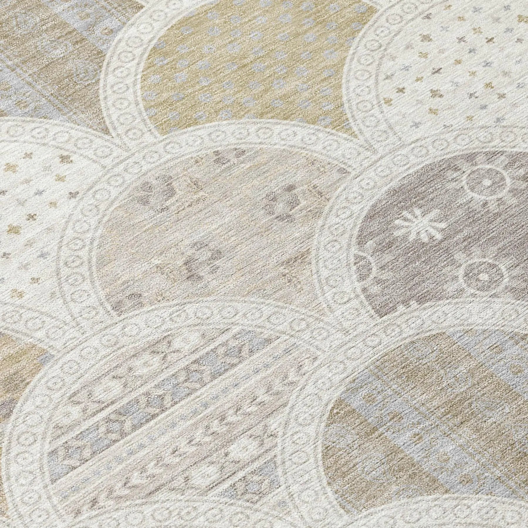8' X 10' Ivory And Silver Geometric Washable Indoor Outdoor Area Rug Homeroots Outdoor