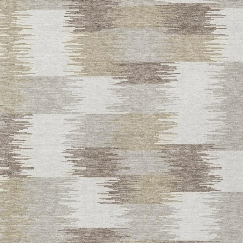 8' X 10' Ivory And Silver Geometric Washable Indoor Outdoor Area Rug Homeroots Outdoor
