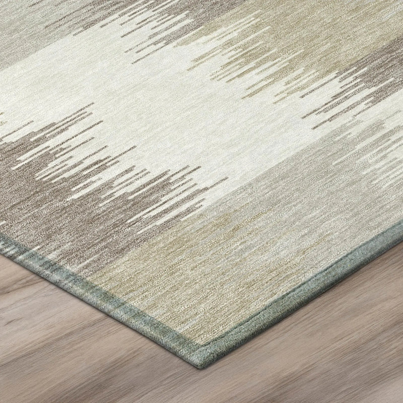 8' X 10' Ivory And Silver Geometric Washable Indoor Outdoor Area Rug Homeroots Outdoor