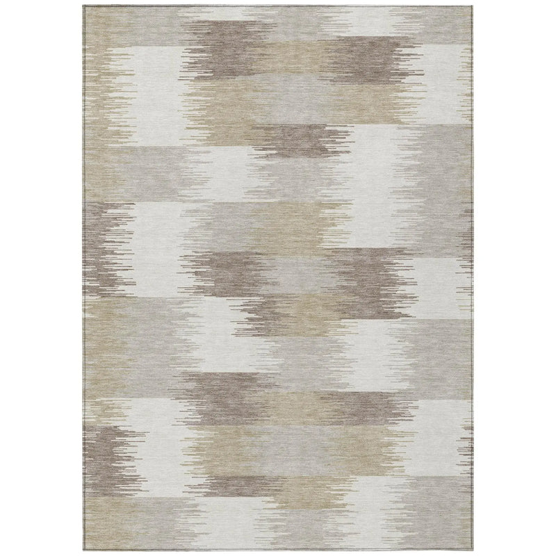 8' X 10' Ivory And Silver Geometric Washable Indoor Outdoor Area Rug Homeroots Outdoor