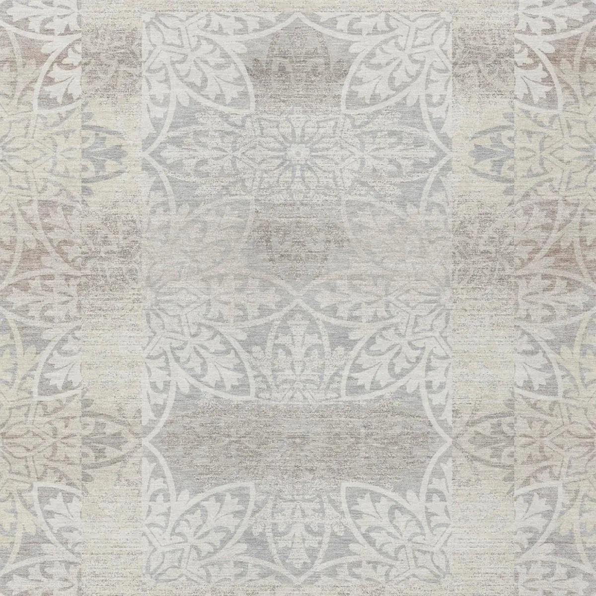 8' X 10' Ivory And Silver Oriental Washable Indoor Outdoor Area Rug Homeroots Outdoor