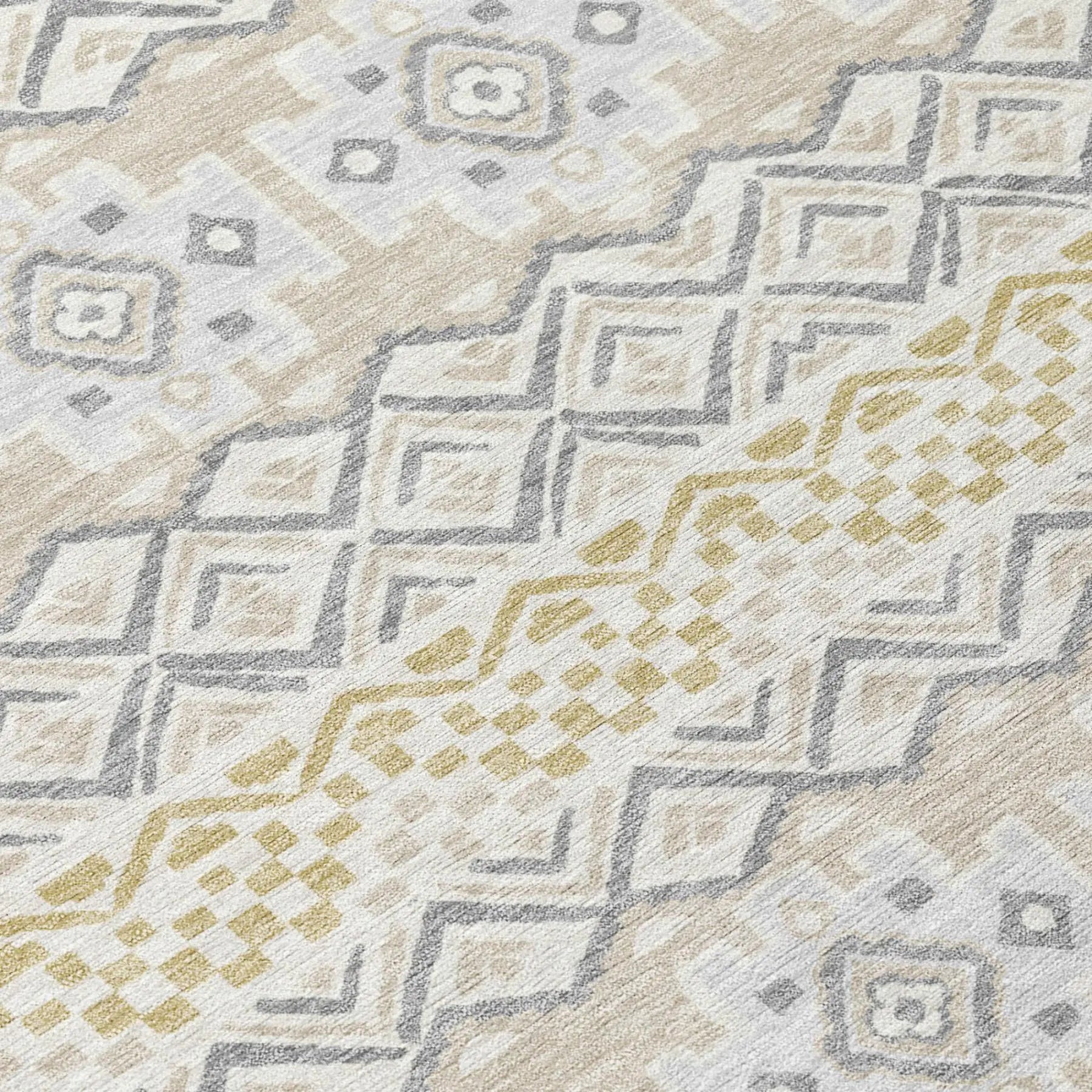 8' X 10' Ivory And Silver Striped Washable Indoor Outdoor Area Rug Homeroots Outdoor