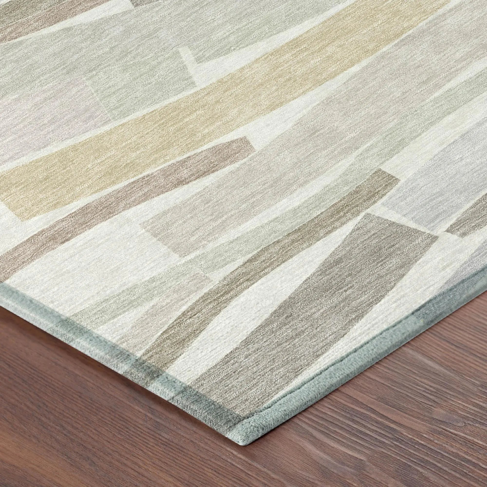 8' X 10' Ivory And Silver Striped Washable Indoor Outdoor Area Rug Homeroots Outdoor