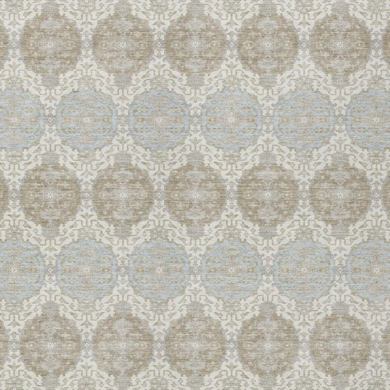 8' X 10' Ivory And Silver Striped Washable Indoor Outdoor Area Rug Homeroots Outdoor