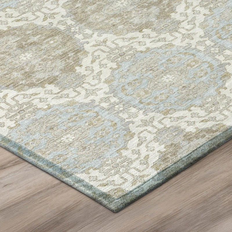 8' X 10' Ivory And Silver Striped Washable Indoor Outdoor Area Rug Homeroots Outdoor