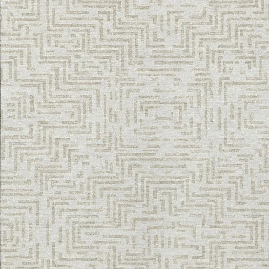 8' X 10' Ivory And Sky Blue Geometric Washable Indoor Outdoor Area Rug Homeroots Outdoor