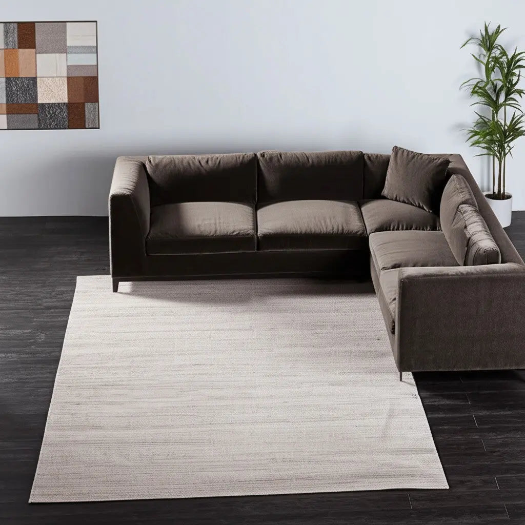 8' X 10' Ivory And Tan Hand Woven Distressed Area Rug Homeroots Outdoor