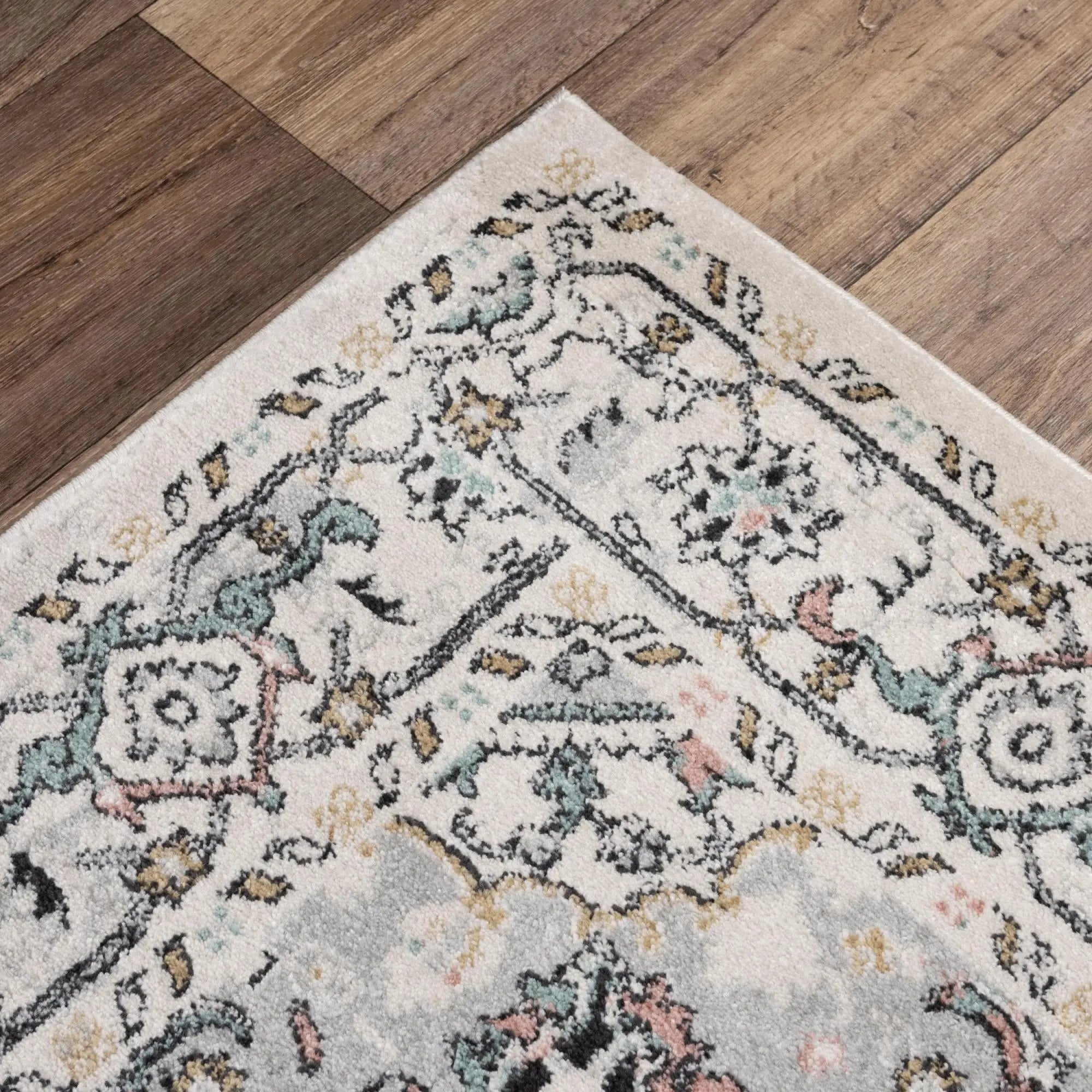 8' X 10' Ivory Black And Light Blue Oriental Area Rug Homeroots Home Decor