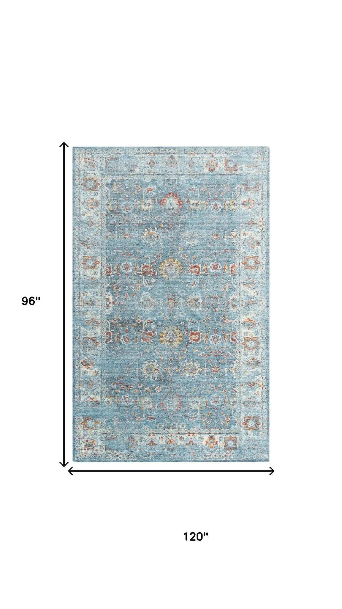 8' X 10' Ivory Blue And Yellow New Zealand Lambs Wool Oriental Hand Carved Handmade Area Rug Homeroots Home Decor