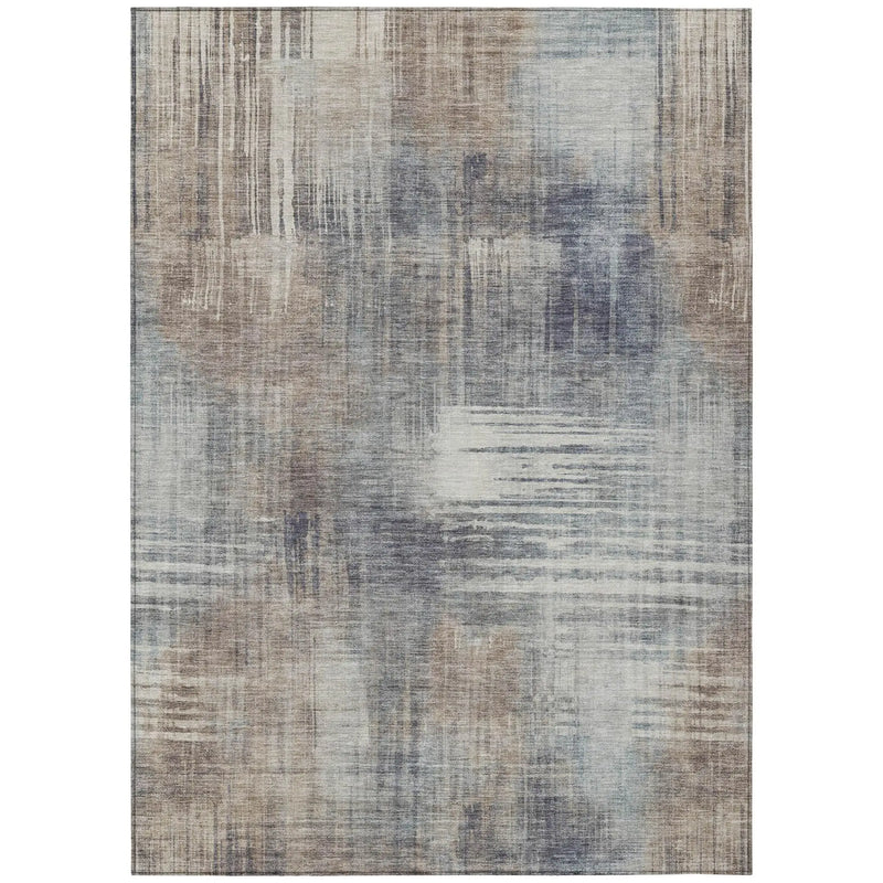 8' X 10' Khaki And Brown Abstract Washable Indoor Outdoor Area Rug Homeroots Outdoor