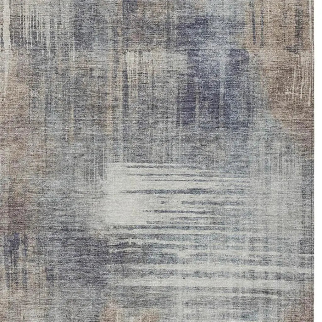 8' X 10' Khaki And Brown Abstract Washable Indoor Outdoor Area Rug Homeroots Outdoor
