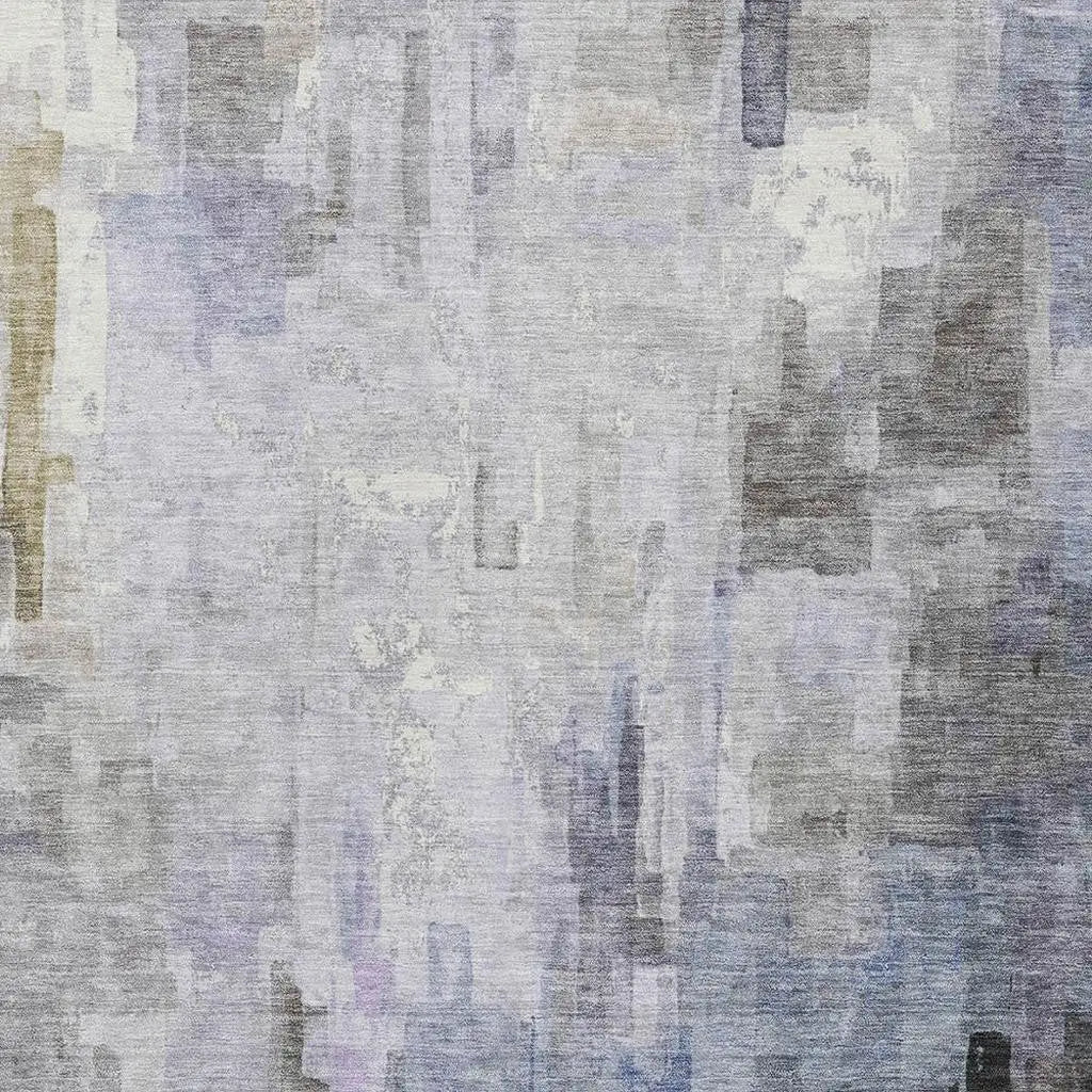 8' X 10' Lavender And Gray Abstract Washable Indoor Outdoor Area Rug Homeroots Outdoor