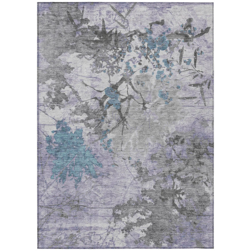 8' X 10' Lavender And Ivory Abstract Washable Indoor Outdoor Area Rug Homeroots Outdoor