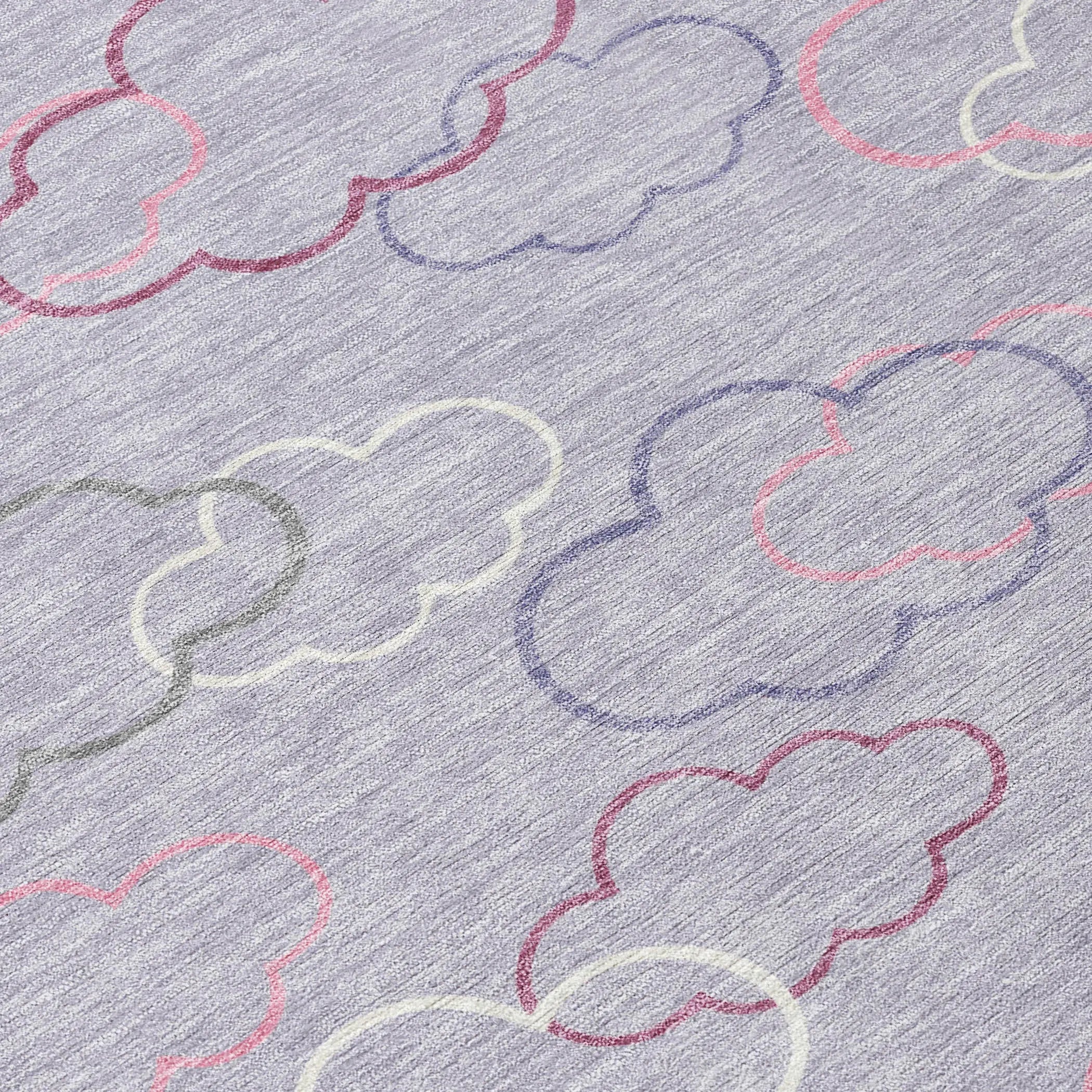 8' X 10' Lavender And Ivory Abstract Washable Indoor Outdoor Area Rug Homeroots Outdoor