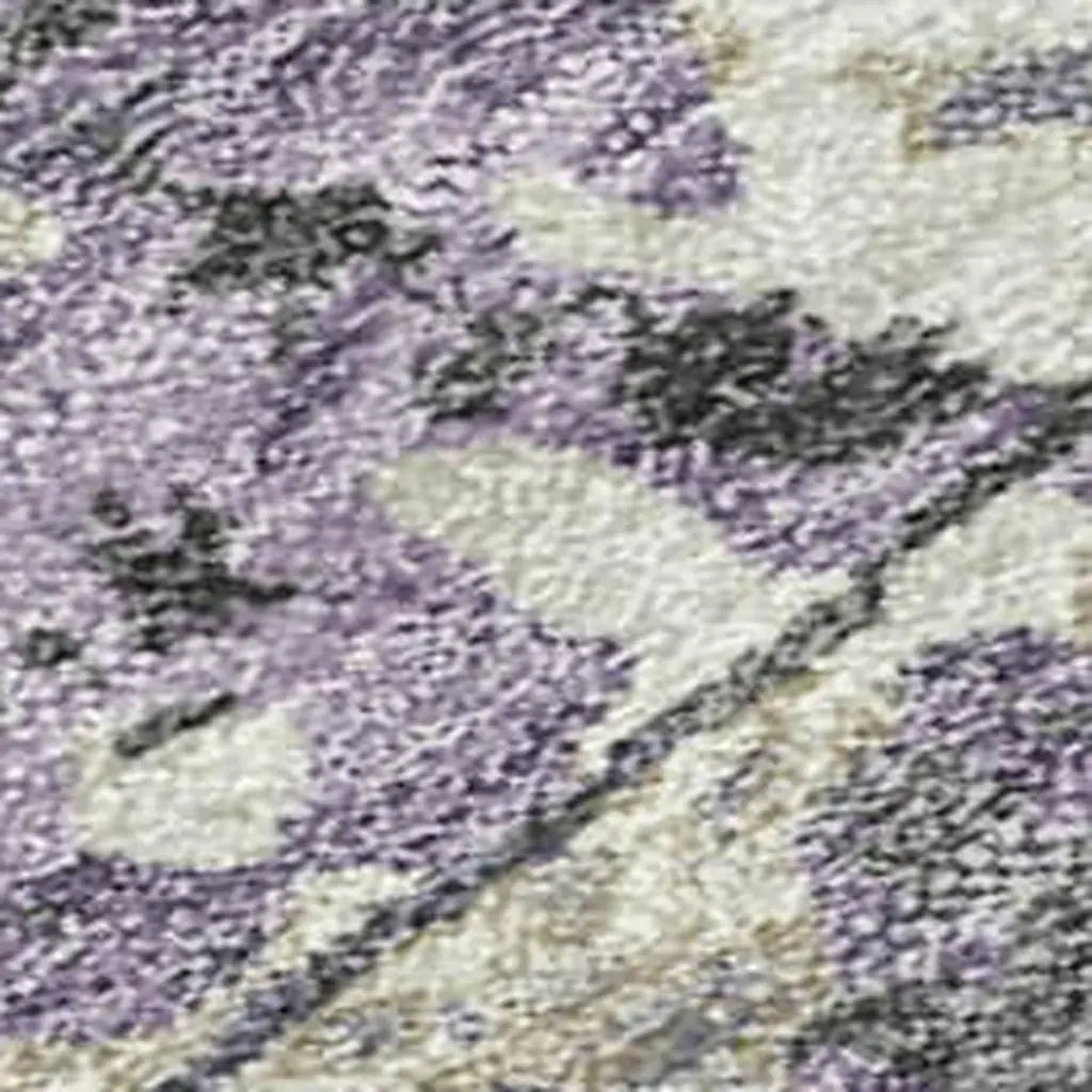 8' X 10' Lavender And Plum Abstract Washable Indoor Outdoor Area Rug Homeroots Outdoor
