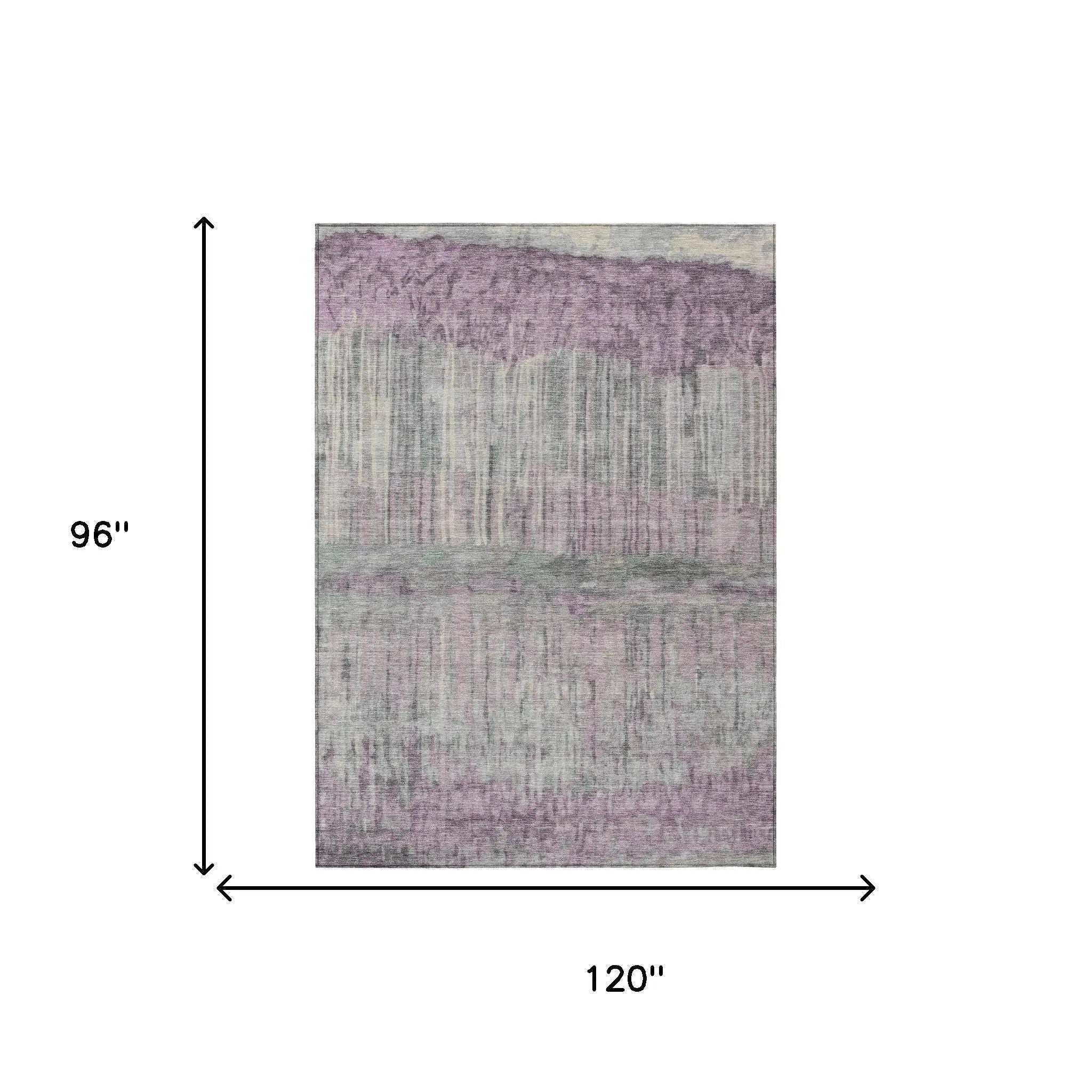 8' X 10' Lavender And Plum Abstract Washable Indoor Outdoor Area Rug Homeroots Outdoor