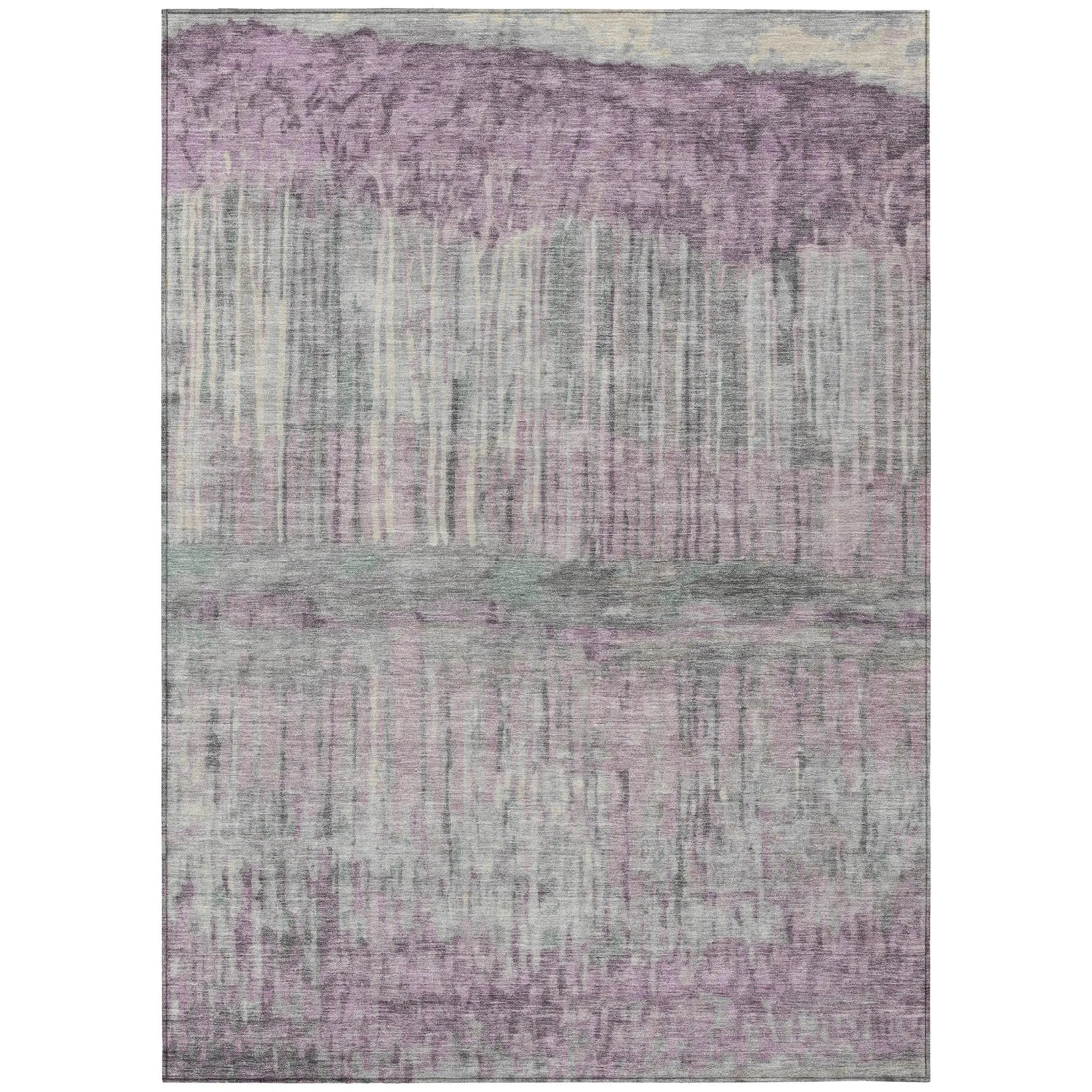 8' X 10' Lavender And Plum Abstract Washable Indoor Outdoor Area Rug Homeroots Outdoor