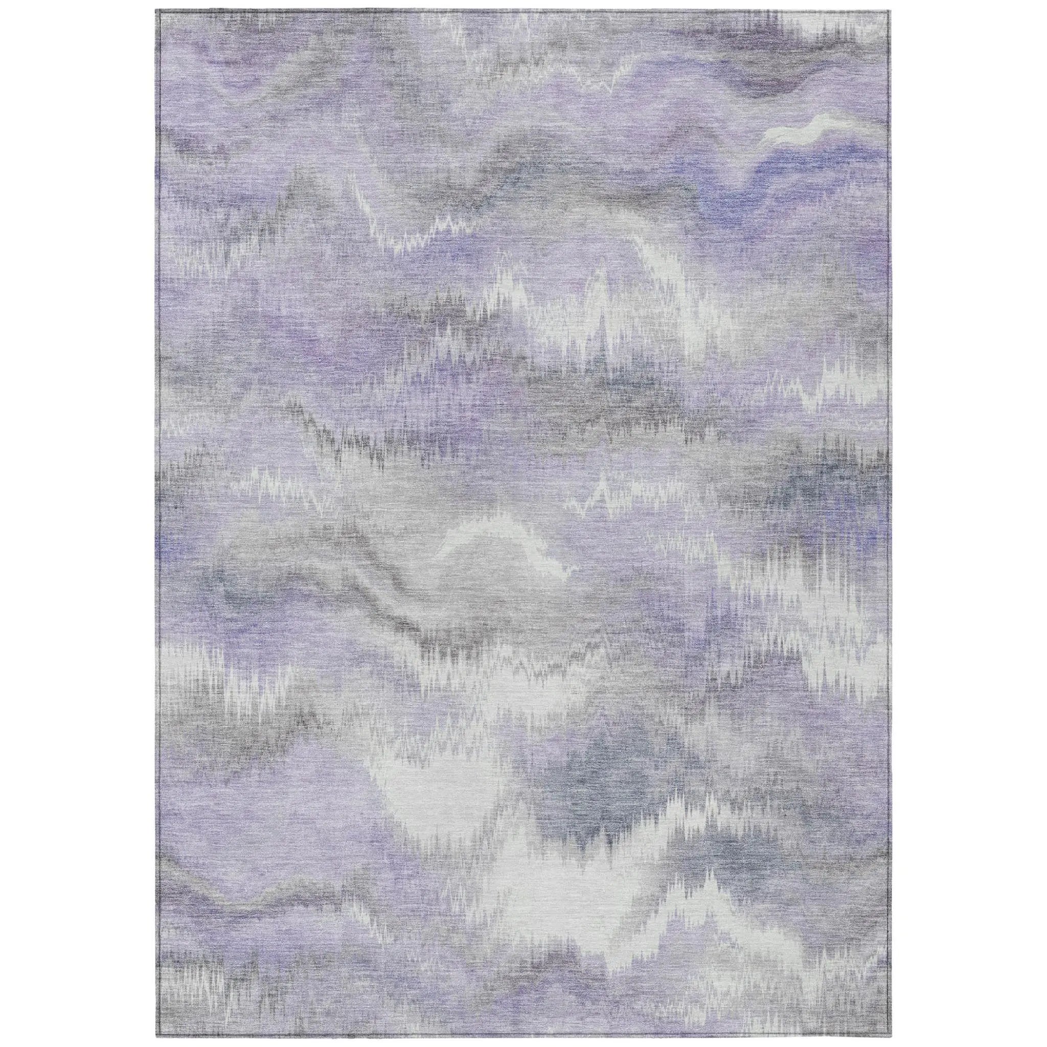 8' X 10' Lavender And Purple Abstract Washable Indoor Outdoor Area Rug Homeroots Outdoor