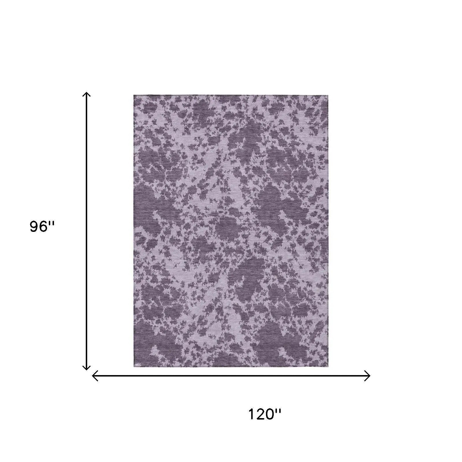 8' X 10' Lavender And Purple Abstract Washable Indoor Outdoor Area Rug Homeroots Outdoor