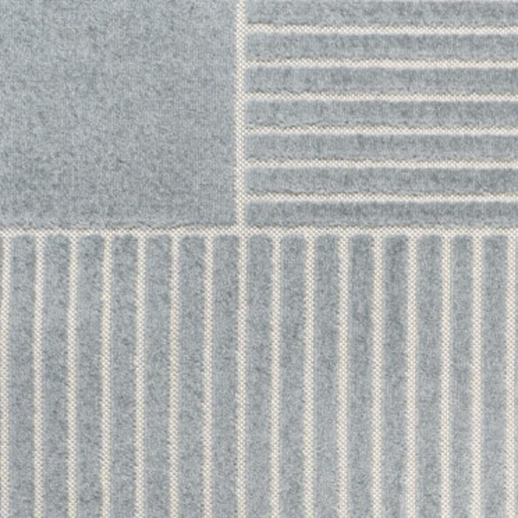 8' X 10' Light Blue And Cream Striped Indoor Outdoor Area Rug - GreatEagleInc