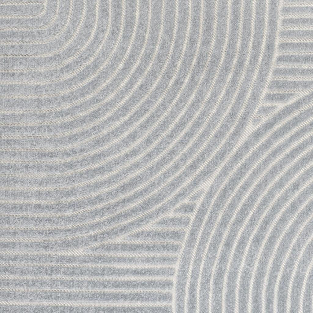 8' X 10' Light Blue And Cream Striped Indoor Outdoor Area Rug - GreatEagleInc