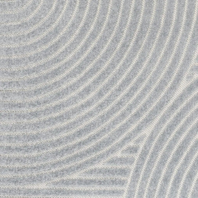 8' X 10' Light Blue And Cream Striped Indoor Outdoor Area Rug - GreatEagleInc