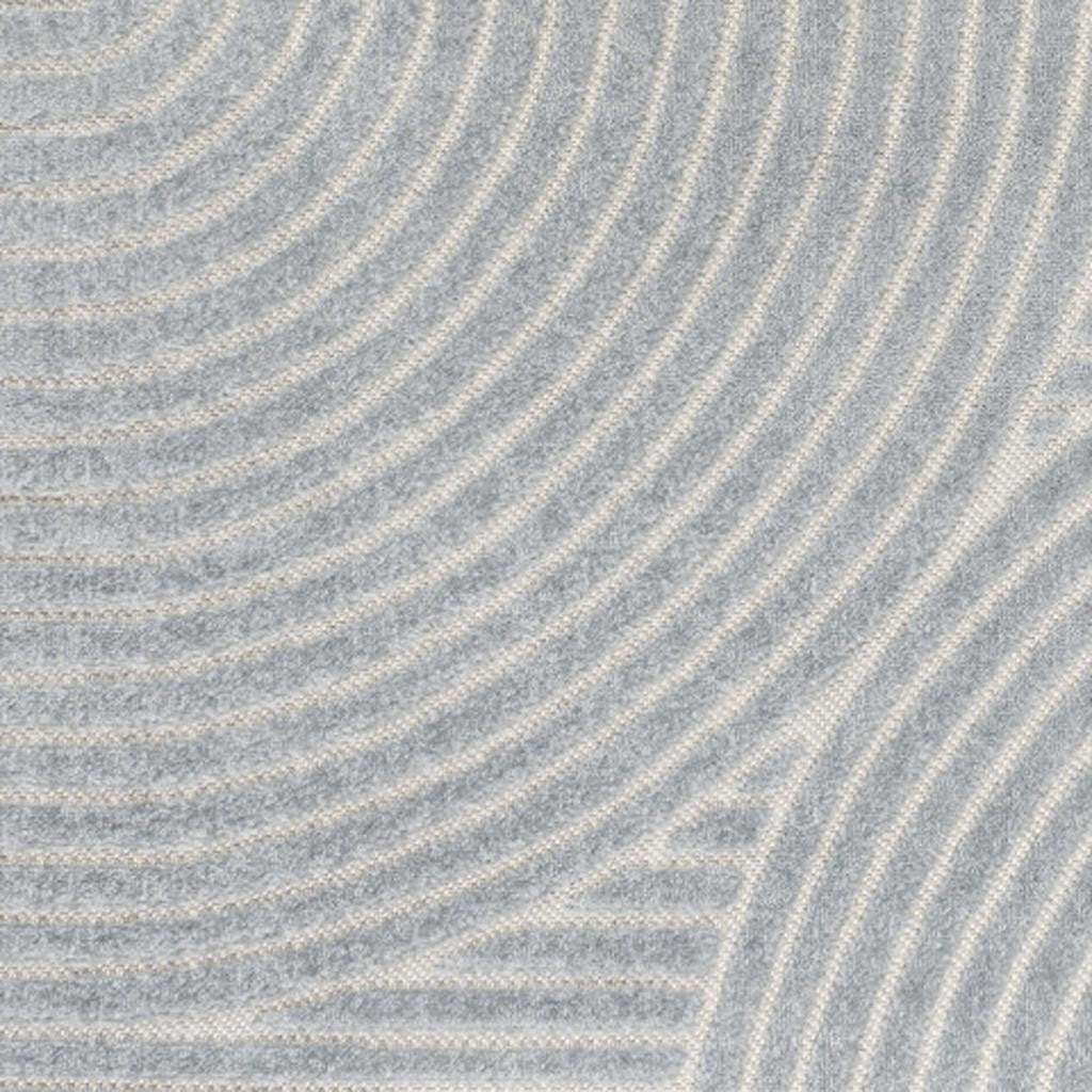 8' X 10' Light Blue And Cream Striped Indoor Outdoor Area Rug - GreatEagleInc