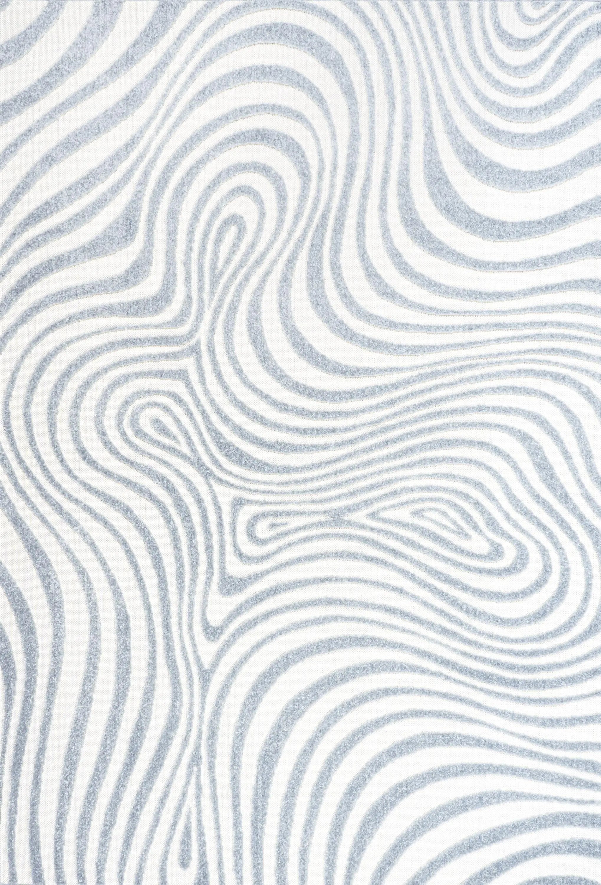 8' X 10' Light Blue And Ivory Abstract Indoor Outdoor Area Rug Homeroots Outdoor
