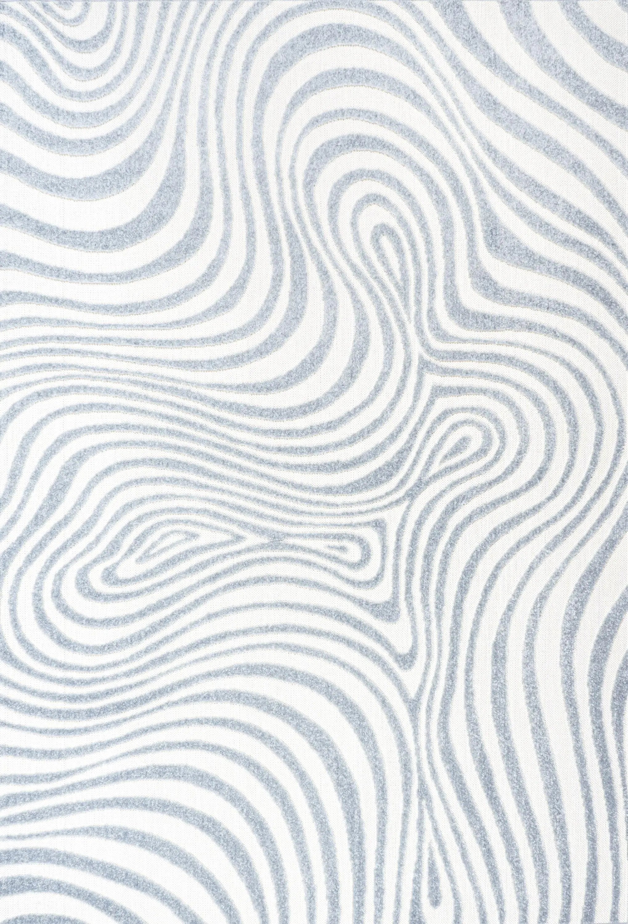 8' X 10' Light Blue And Ivory Abstract Indoor Outdoor Area Rug Homeroots Outdoor