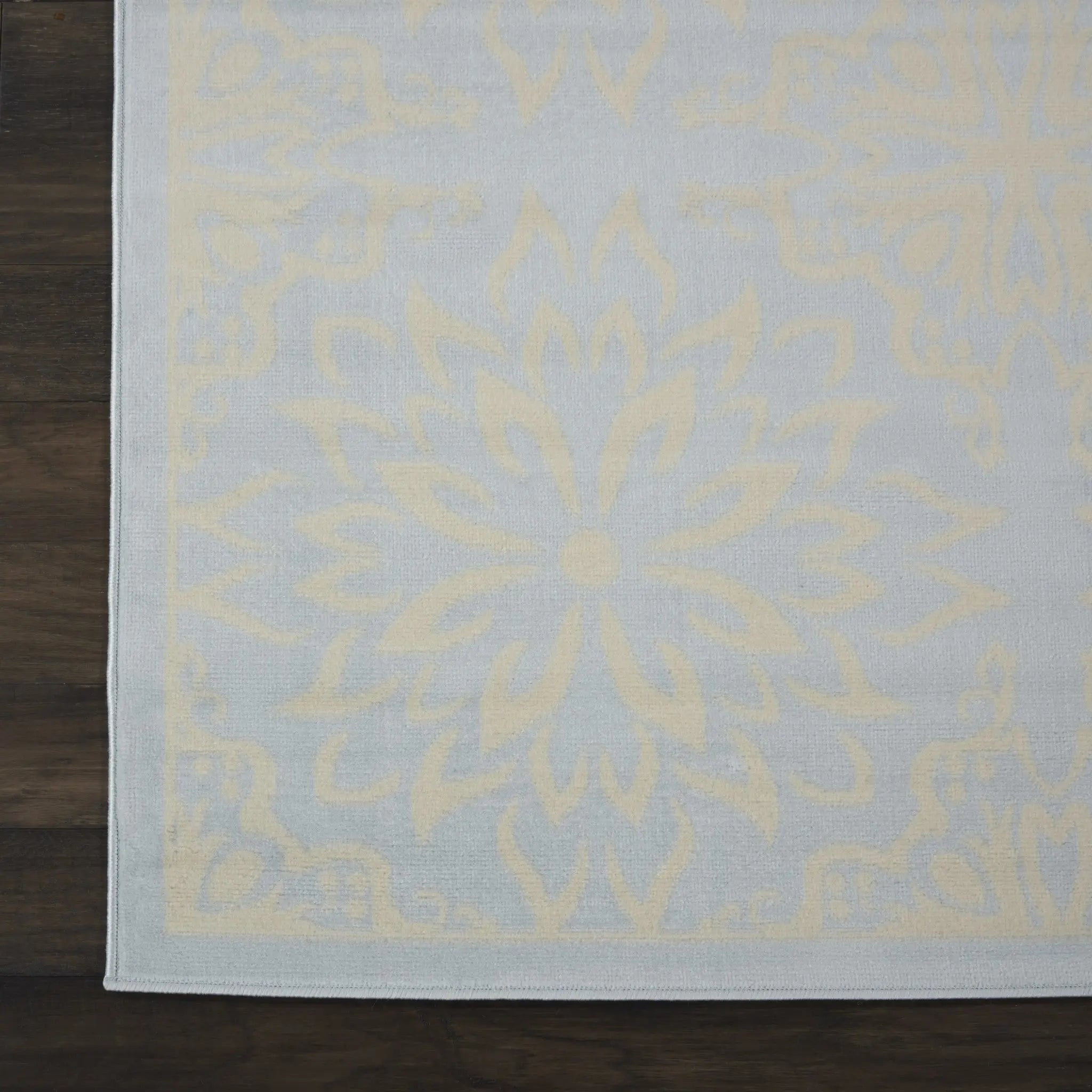 8' X 10' Light Blue Floral Power Loom Area Rug Homeroots Home Decor