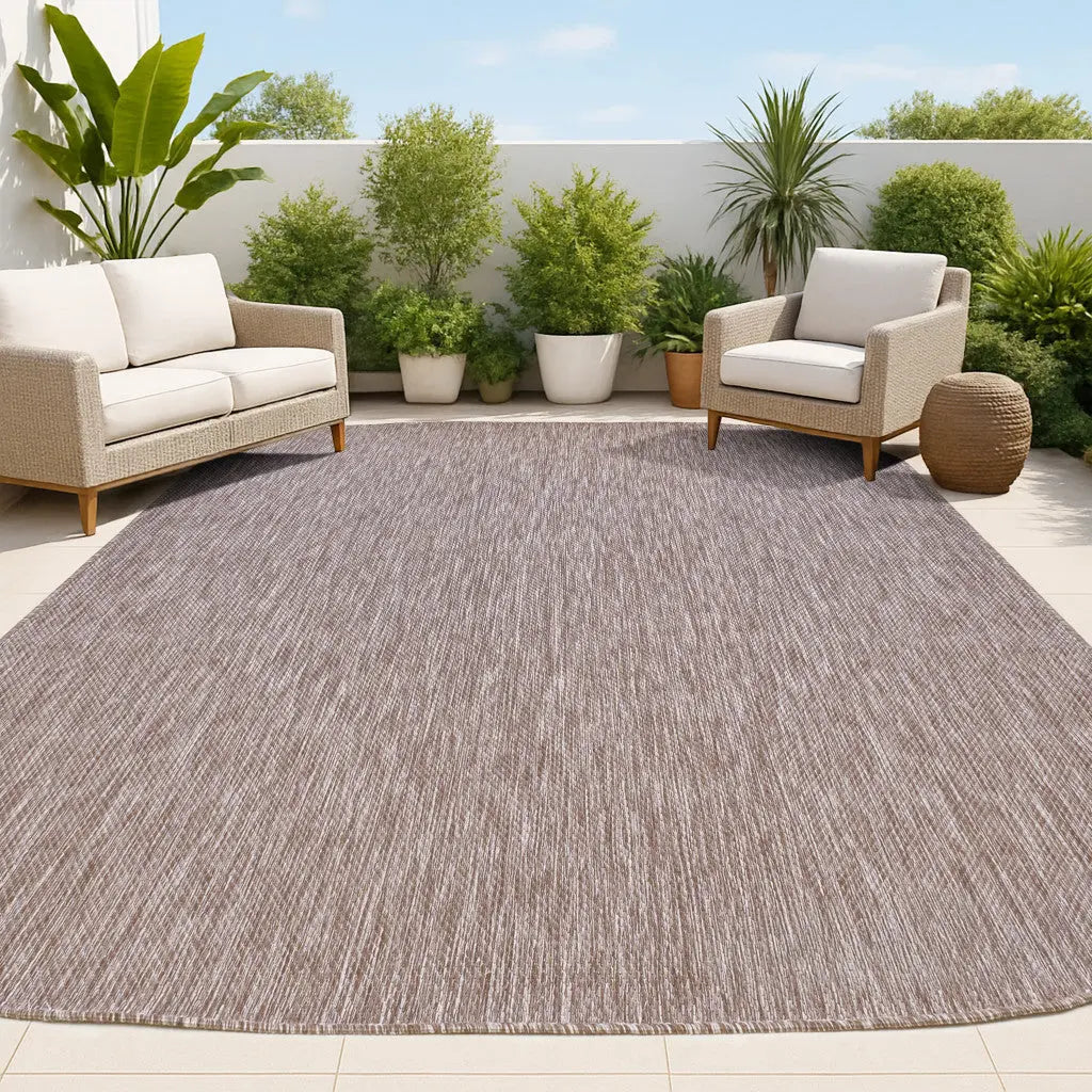 8' X 10' Light Brown Indoor Outdoor Area Rug Homeroots Outdoor