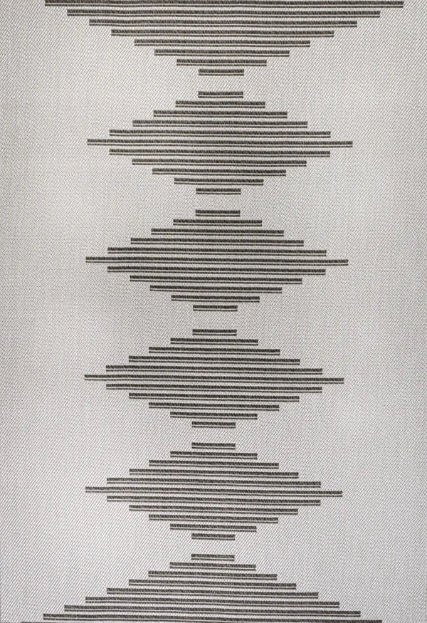8' X 10' Light Gray And Black Striped Indoor Outdoor Area Rug Homeroots Outdoor