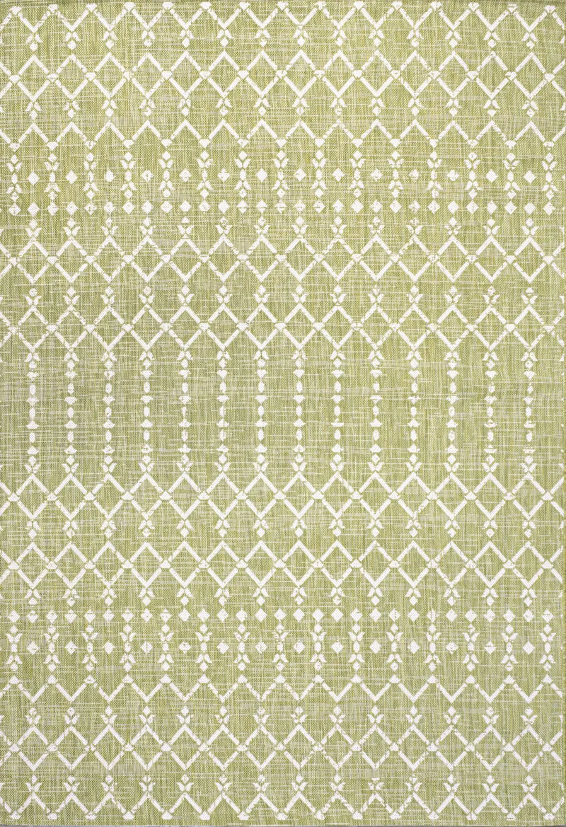 8' X 10' Light Green And Cream Trellis Indoor Outdoor Area Rug Homeroots Outdoor