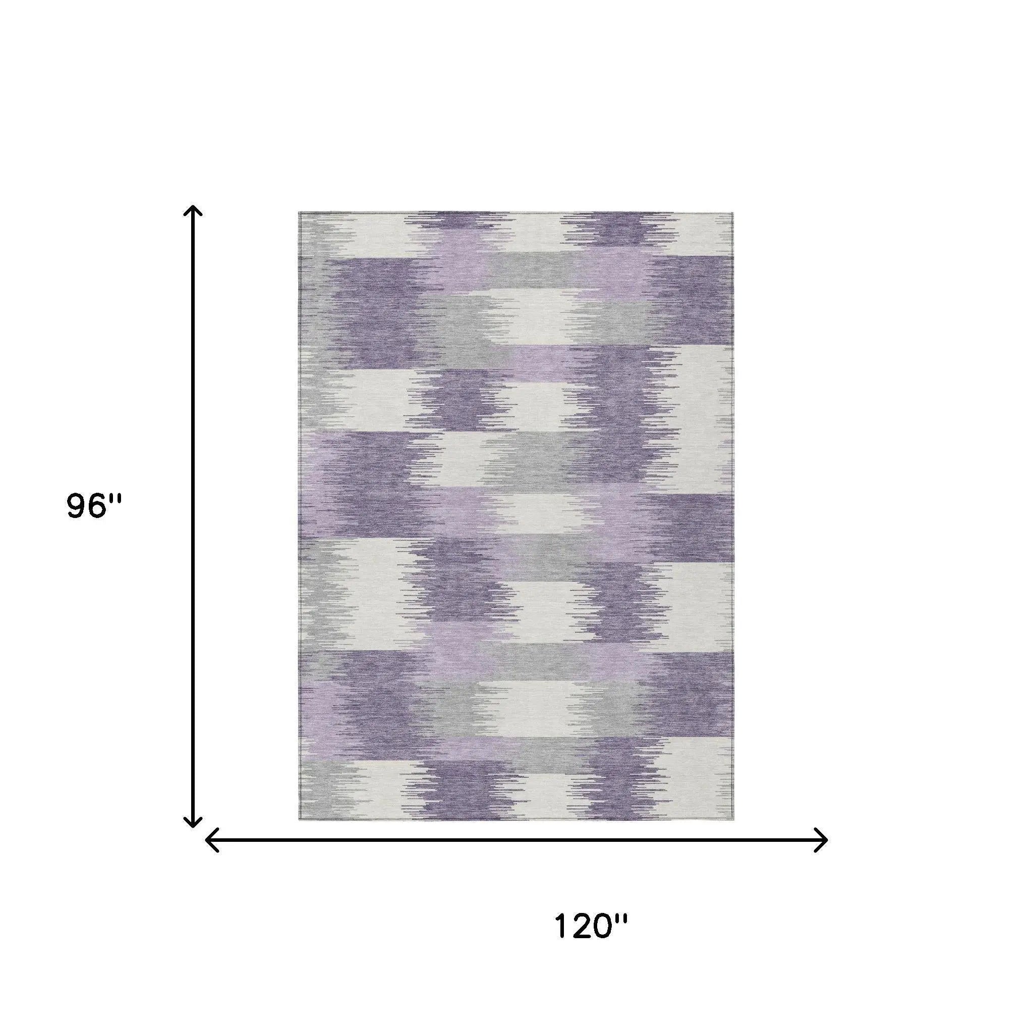 8' X 10' Lilac And Purple Geometric Washable Indoor Outdoor Area Rug Homeroots Outdoor