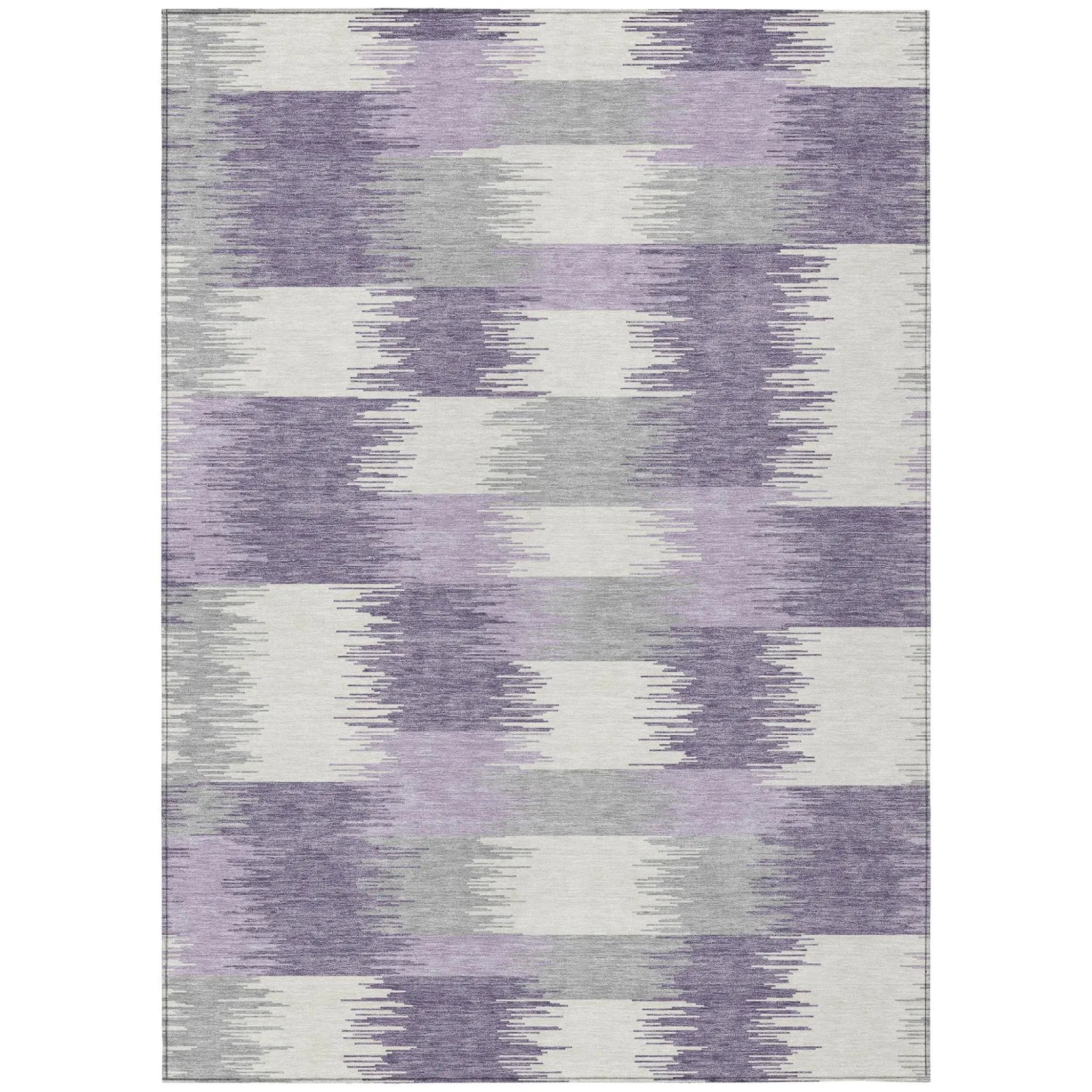 8' X 10' Lilac And Purple Geometric Washable Indoor Outdoor Area Rug Homeroots Outdoor