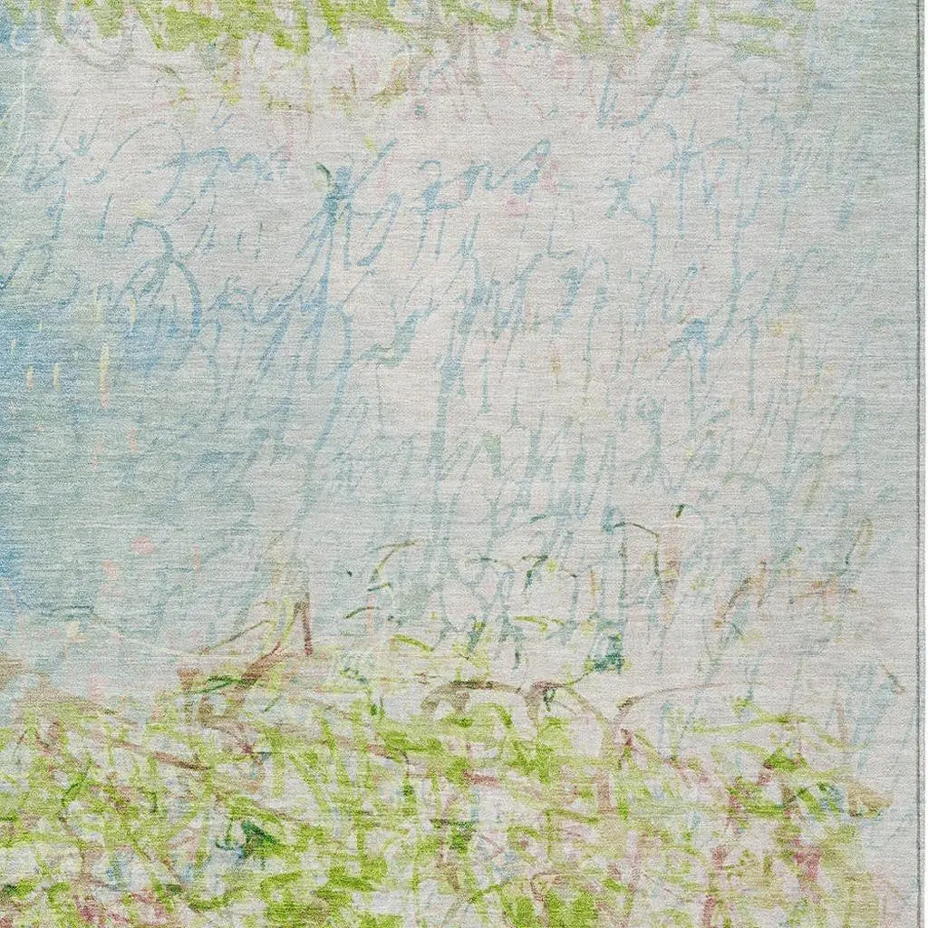 8' X 10' Lime Green And Ivory Abstract Washable Indoor Outdoor Area Rug Homeroots Outdoor
