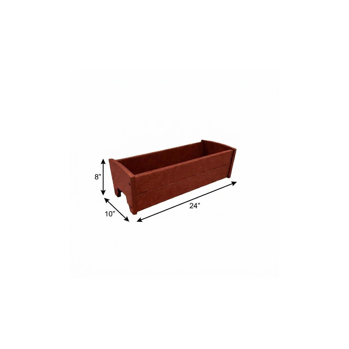 8" X 10" Mahogany Heavy Duty Plastic Rectangular Railing Planter Homeroots Outdoor