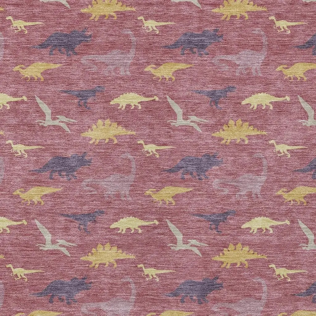 8' X 10' Mauve And Pink Geometric Washable Indoor Outdoor Area Rug Homeroots Outdoor