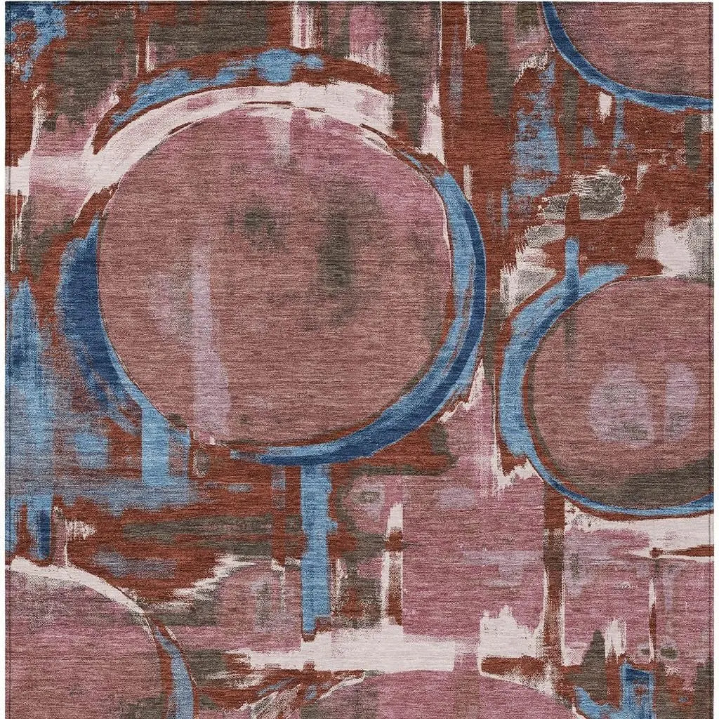 8' X 10' Merlot And Red Abstract Washable Indoor Outdoor Area Rug Homeroots Outdoor