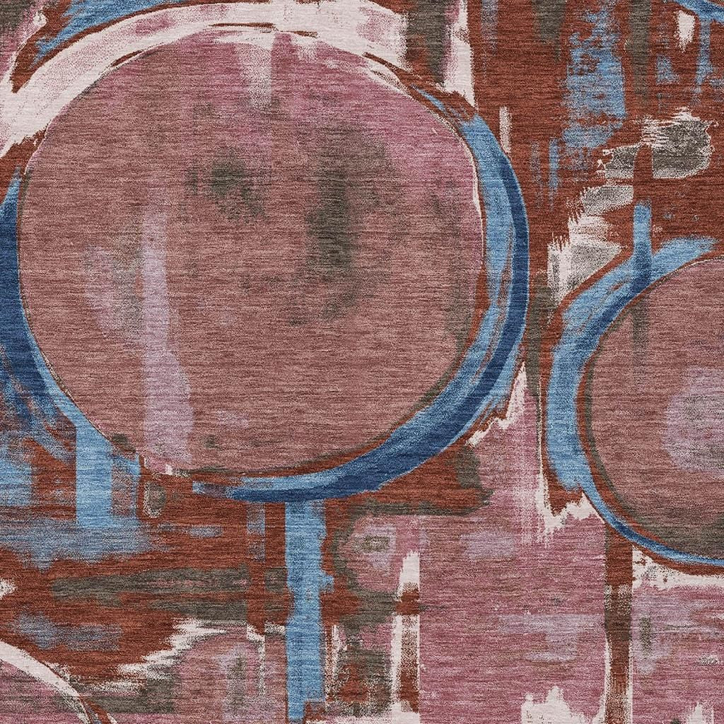 8' X 10' Merlot And Red Abstract Washable Indoor Outdoor Area Rug Homeroots Outdoor