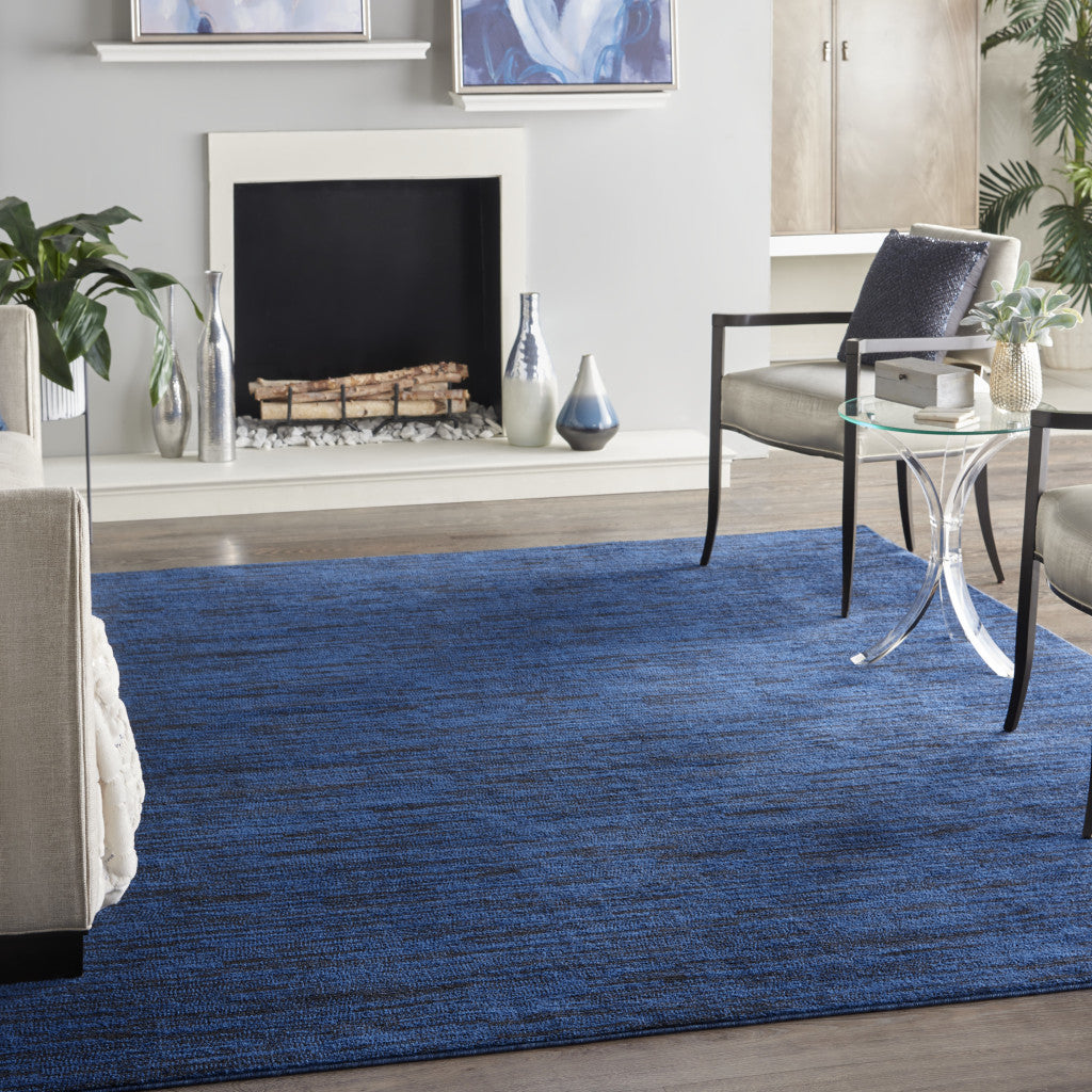 8' X 10' Midnight Blue Stain Resistant Indoor Outdoor Area Rug - GreatEagleInc