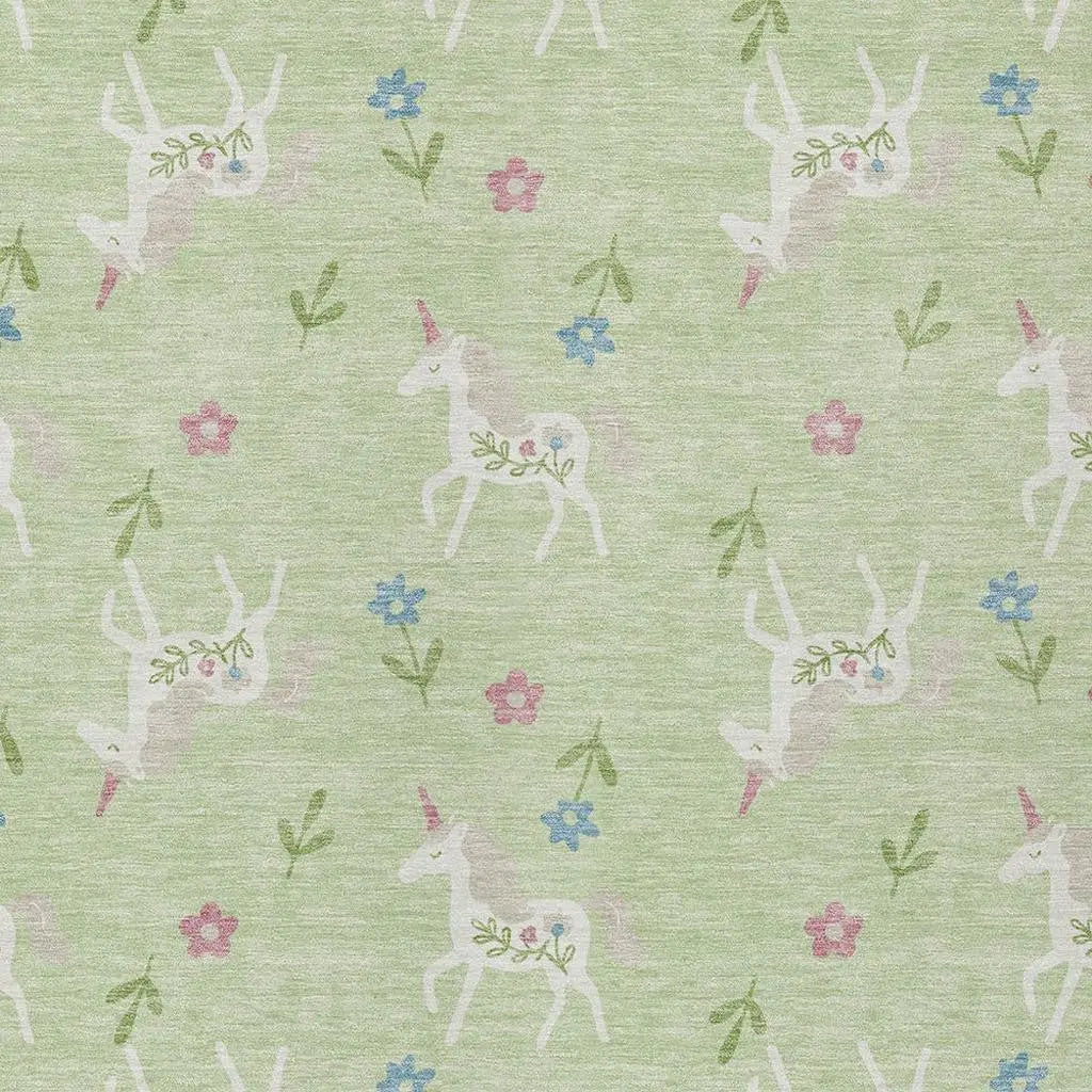 8' X 10' Mint Green And Ivory Floral Washable Indoor Outdoor Area Rug Homeroots Outdoor