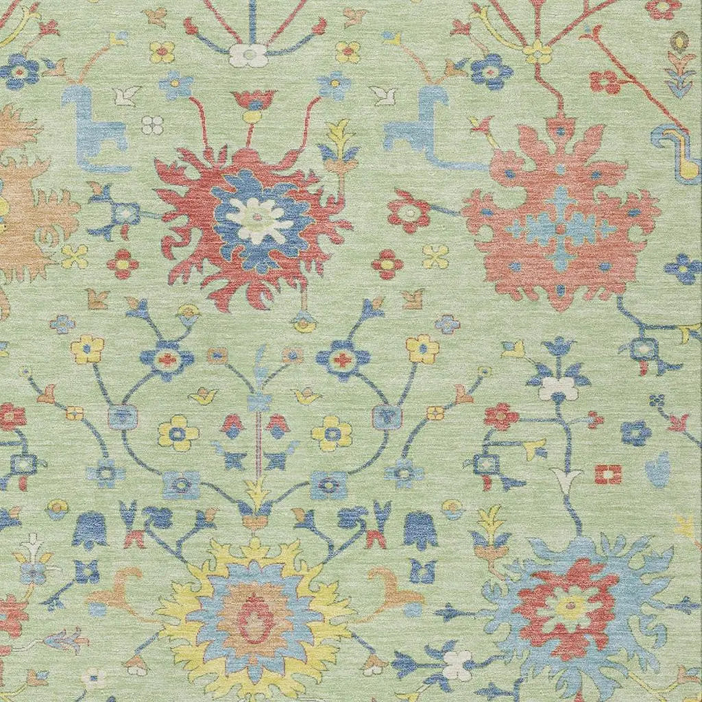 8' X 10' Mint Green And Salmon Faux Bois Washable Indoor Outdoor Area Rug Homeroots Outdoor