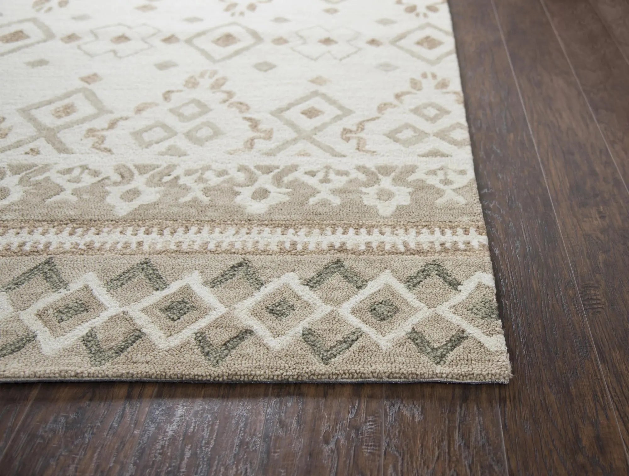 8' X 10' Natural Beige And Taupe Wool Geometric Hand Tufted Area Rug Homeroots Home Decor